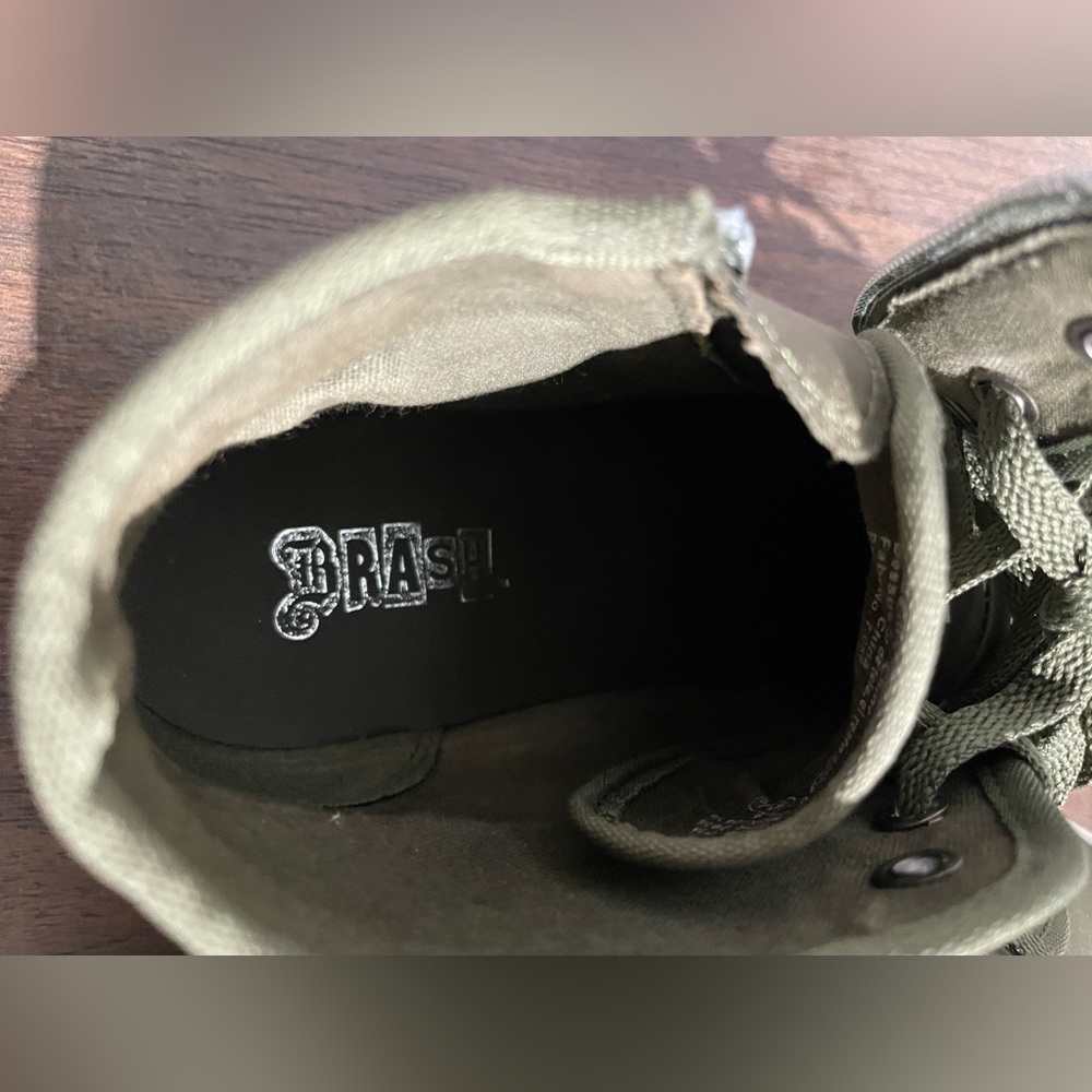 Brash Shoes "Cassidy" Olive Green Military Style Emoji Women's Shoes, Size 7.5 - Picture 5 of 13